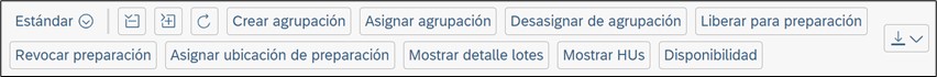 Acciones integradas en el monitor de preparación de pesadas